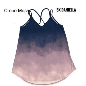 3xl Lularoe Daniella Cross Back Camisole Tank Top Ombré Purple Fits 24/26 Crepe